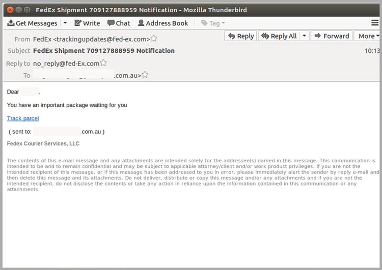 Don’t fall for this fraudulent FedEx phishing email